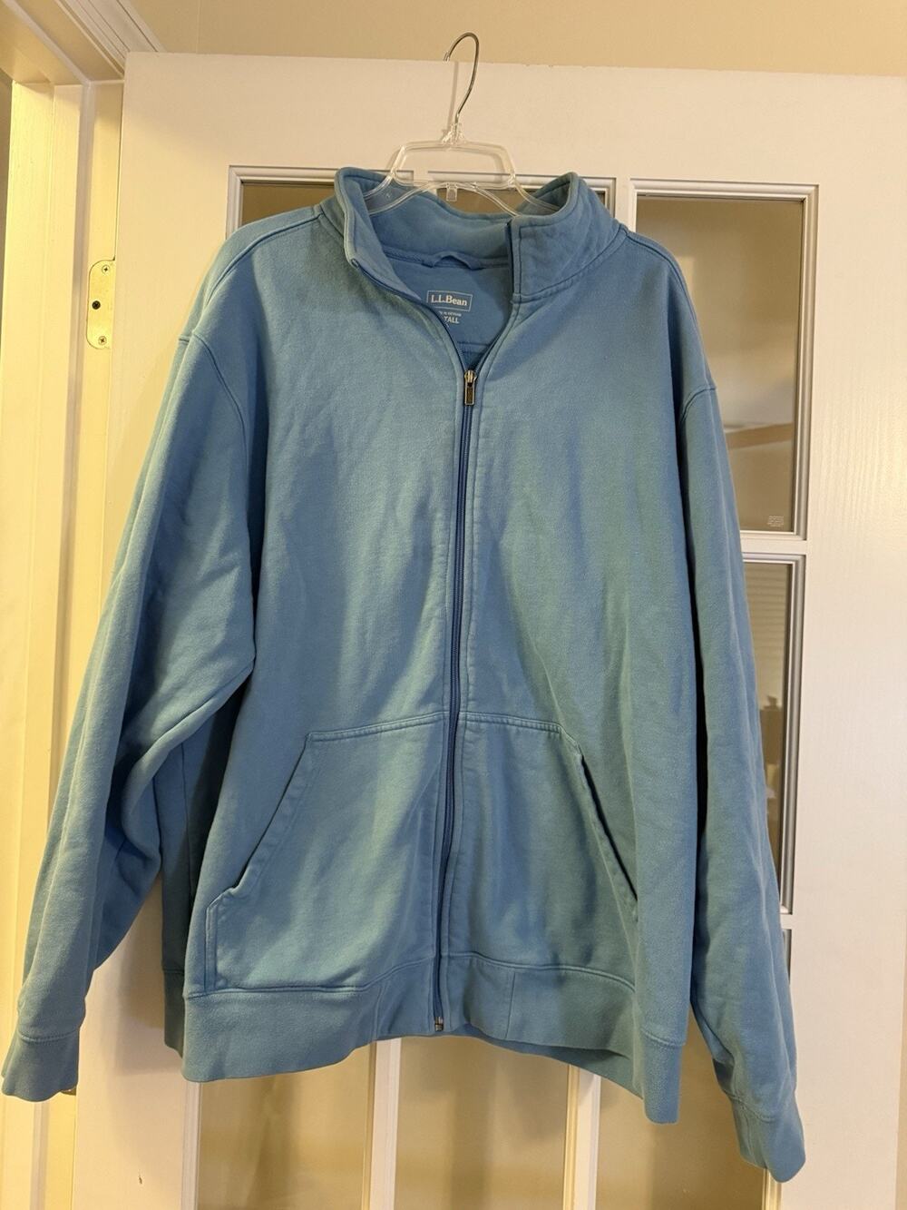 LL Bean Fleece Zip Up Jacket XL Tall XLT Mens Blue Cozy Gorp Outdoor